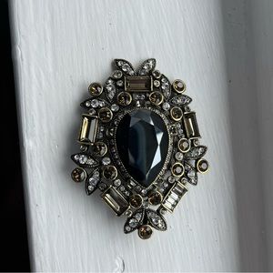 Heidi Daus "Dazzling Decade ” Pin / Brooch - Black and Gold Crystals